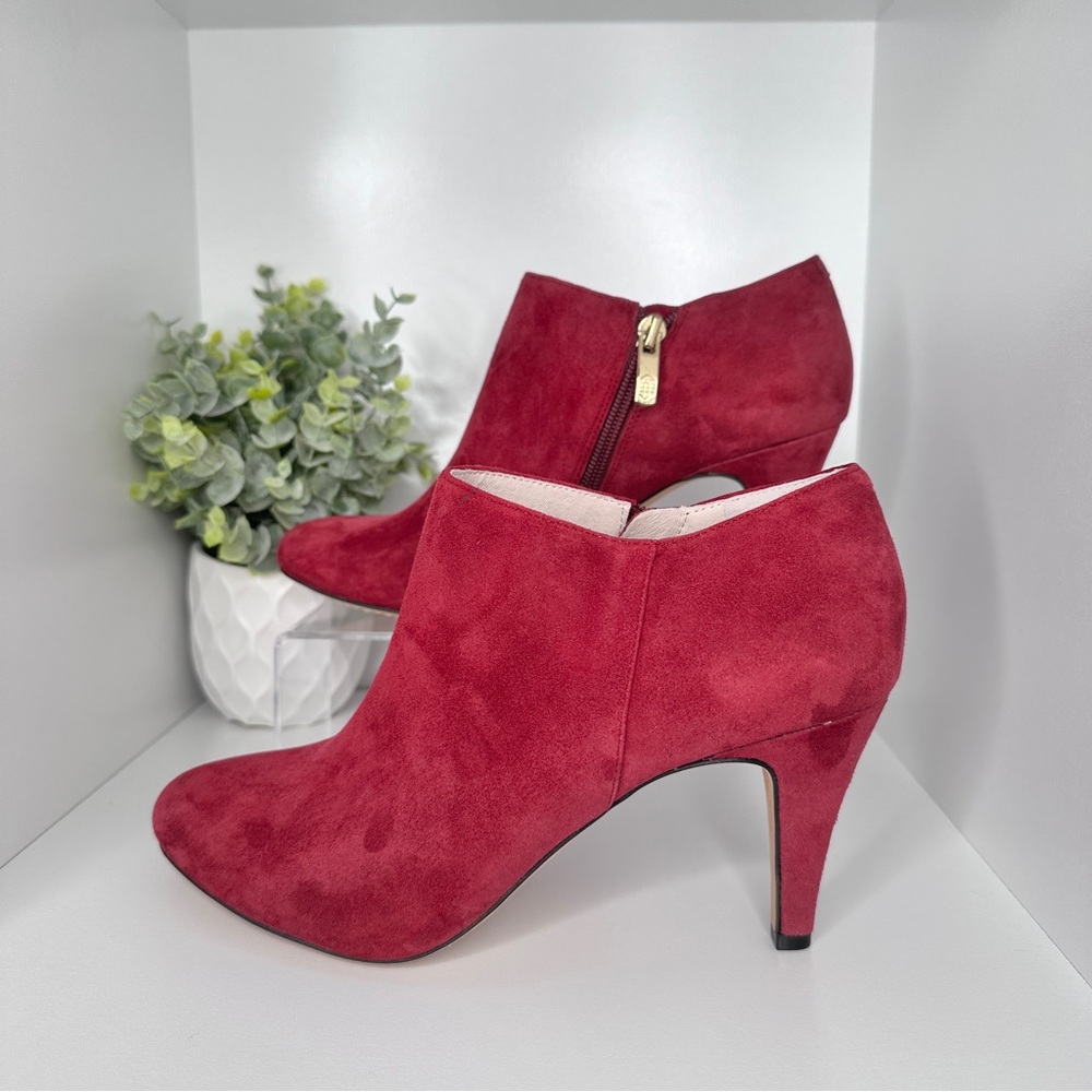 Vince Camuto Red Suede Ankle Booties
